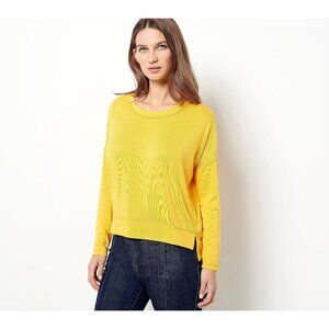 Attitudes by Renee Top Size Large Casknit Casa Comfy Shirttail Hem Dandelion NEW
